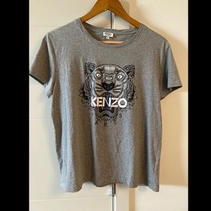 Authentic Gray Kenzo Tiger Print T-Shirt